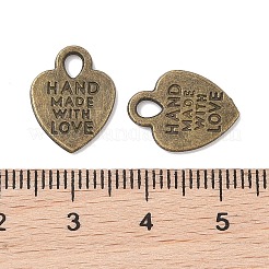 Tibetan Style Alloy Heart Charms&nbsp;X-TIBEP-Q035-07AB-NR