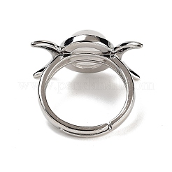 Natural Quartz Crystal Adjustable Rings&nbsp;RJEW-K271-01P-09