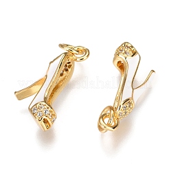 Brass Micro Pave Clear Cubic Zirconia Stilettos Pendants&nbsp;ZIRC-B002-35G-A