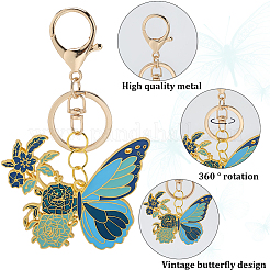DIY Alloy Enamel Butterfly Pendants Keychain Making Kits&nbsp;DIY-SP0003-10A