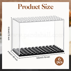 Rectangle Plastic Minifigure Display Case with Black Base&nbsp;ODIS-WH0004-14