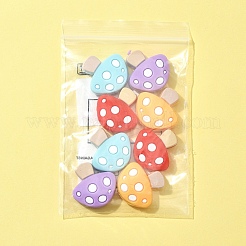 8Pcs 4 Colors Mushroom Food Grade Eco-Friendly Silicone Focal Beads&nbsp;SIL-FS0001-10