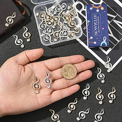 32Pcs 2 Colors Alloy Crystal Rhinestone Pendants&nbsp;FIND-SC0019-30