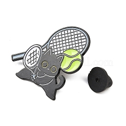Cat with Tennis Sport Enamel Pins&nbsp;LS-JEWB-I052-05EB-03