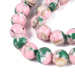 Assembled Synthetic Turquoise and Trochus Shell Beads Strands&nbsp;G-N369-02B-01