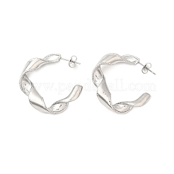 304 Stainless Steel Twist C-Shaped Stud Earrings&nbsp;EJEW-A139-01P