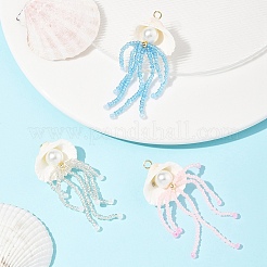 Natural Shell & Glass Pearl Big Pendants&nbsp;PALLOY-FS00032