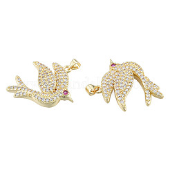 Brass Micro Pave Clear Cubic Zirconia Pendants&nbsp;ZIRC-N039-252