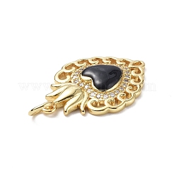 Eco-Friendly Rack Plating Brass Micro Pave Cubic Zirconia Pendants&nbsp;KK-F845-33G-03
