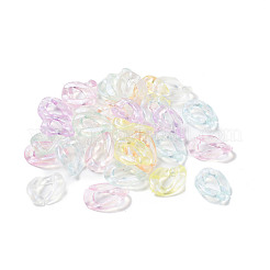 Luminous Rainbow Iridescent Plating Transparent Acrylic Linking Rings&nbsp;OACR-Z013-21