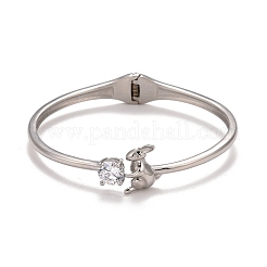 Clear Cubic Zirconia Rabbit Cuff Bangle&nbsp;STAS-D165-06P