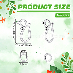 100Pcs Tibetan Style Hook and Eye Clasps&nbsp;FIND-PH0060-09AS
