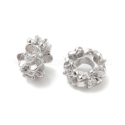 Brass Pave Clear Cubic Zirconia Spacer Beads&nbsp;X-KK-K333-31P