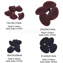 Flocky Plastic Cabochons for DIY Scrapbooking Crafts&nbsp;DIY-PH0074-77