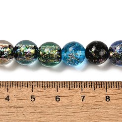 Handmade Dichroic Foil Glass Beads Strands&nbsp;DICH-U001-05J