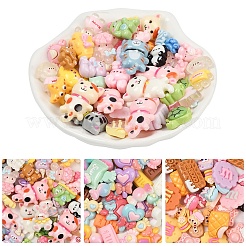 50Pcs 5 Styles Resin Cartoon Animal Cabochons&nbsp;CRES-YW0002-43