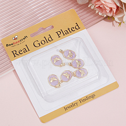 6Pcs Brass Micro Pave Cubic Zirconia Pendants&nbsp;KK-BBC0021-44