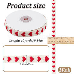 1Roll Valentine's Day Polycotton(Polyester Cotton) Ribbon&nbsp;OCOR-CY0003-30