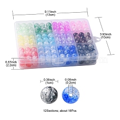 216Pcs 12 Colors Transparent Crackle Acrylic Beads&nbsp;CACR-YW0001-05