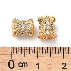Brass Micro Pave Cubic Zirconia Beads&nbsp;KK-P239-34G