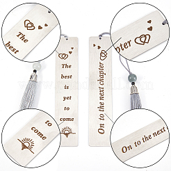 2Pcs 2 Style 201 Stainless Steel Bookmarks with Nylon Tassel&nbsp;AJEW-CP0005-77