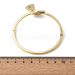 Bell Brass Micro Pave Cubic Zirconia Hinged Bangles&nbsp;BJEW-K274-14G