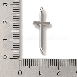 Rack Plating Brass Religion Cross Connector Charms Links&nbsp;KK-U027-04P