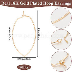 70Pcs Brass Hoop Earrings Findings&nbsp;KK-BBC0014-95