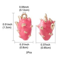 2Pcs Brass Enamel Charms&nbsp;KK-YW0001-76