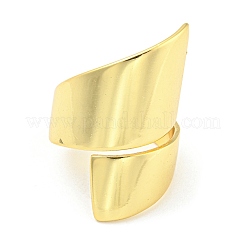 Rack Plating Brass Twist Open Cuff Rings&nbsp;RJEW-Q784-06G
