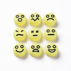 Opaque Champagne Yellow Acrylic Beads&nbsp;X-MACR-N008-42-C10
