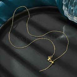 1mm Rack Plating Brass Ball Chain Adjustable Slider Necklaces for Women Men&nbsp;MAK-L044-51G