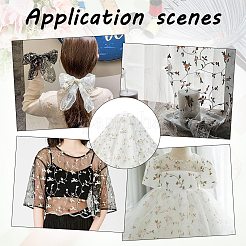 Flower Pattern Polyester Mesh Fabric&nbsp;DIY-WH0453-06B