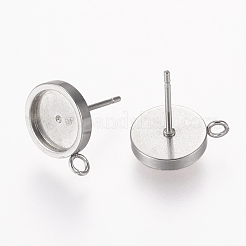 Non-Tarnish 304 Stainless Steel Stud Earring Settings&nbsp;STAS-L195-03P