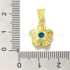 Flower Rack Plating Brass Micro Pave Cubic Zirconia Pendant&nbsp;KK-H485-01G