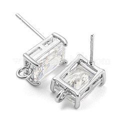Brass with Cubic Zirconia Stud Earring Findings&nbsp;KK-Q789-14P