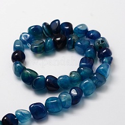 Dyed Natural Striped Agate/Banded Agate Chip Beads Strands&nbsp;X-G-E329-16A