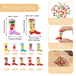 20Pcs 10 Styles Fruit Theme Boot Baking Paint Glass Enamel Beads&nbsp;LAMP-TA0002-78C