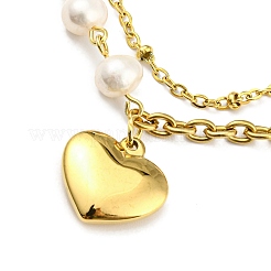PVD Vacuum Plating 304 Stainless Steel Double Layer Multi-strand Bracelet&nbsp;BJEW-Z016-05G