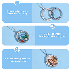 4Pcs 4 Styles Stainless Steel Locket Pendants&nbsp;STAS-BBC0010-32