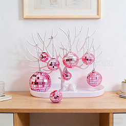 30Pcs 4 Styles Foam & Glass Mirror Ball Pendant Decorations&nbsp;AJEW-GA0010-79