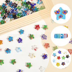 Star Handmade Millefiori Glass Beads&nbsp;LK-PA0001-07A