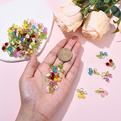 10Pcs Glass Pendants&nbsp;PALLOY-YW00093-01