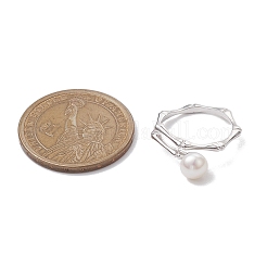 Round Natural Pearl Finger Rings&nbsp;RJEW-P113-11P