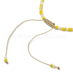 Natural Mixed Gemstone & Seed Braided Bead Bracelet&nbsp;BJEW-JB09613