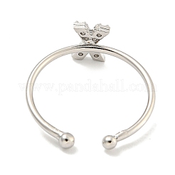 Rack Plating Brass Open Cuff Rings for Women&nbsp;RJEW-F162-02P-X