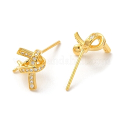 925 Sterling Silver Micro Pave Cubic Zirconia Stud Earing Findings&nbsp;STER-P056-08G
