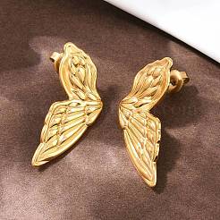 304 Stainless Steel Butterfly Wing Stud Earrings&nbsp;EJEW-I320-22G-01