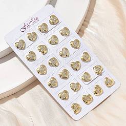 Brass Micro Pave Clear Cubic Zirconia Stud Earrings&nbsp;EJEW-D305-13G