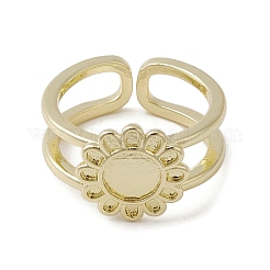 Brass Adjustable Open Rings&nbsp;RJEW-K257-87D-G